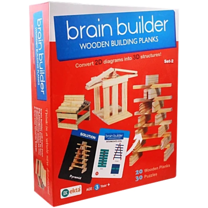 Ekta Brain Builder Wooden Building Planks- Set-2  (50 pieces)