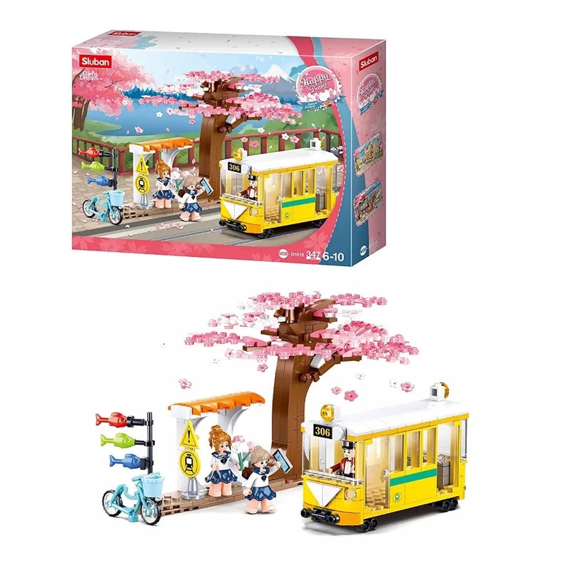 Sluban M38-B1018 Happy Diary-Downtown Tram Building Blocks