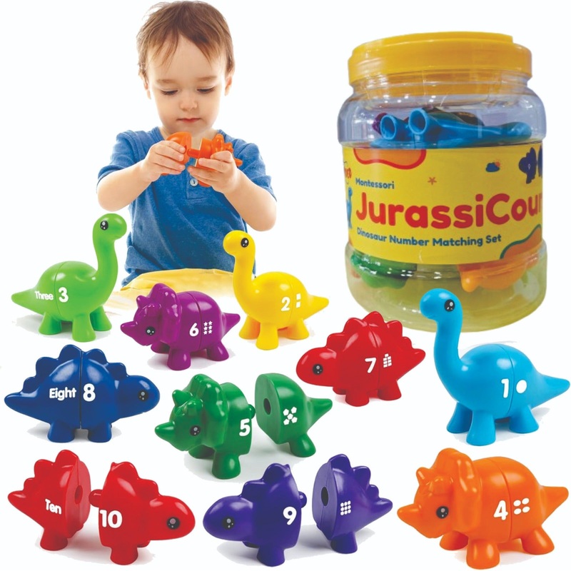 JurassiCount-Montessori Dinosaur Number Matching Set (20 pcs)