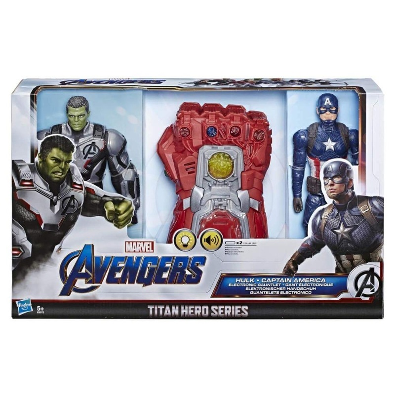 Marvel Avengers: Endgame Hulk Captain America Electronic Gauntlet Action Figure Combo Pack Roleplay Toy