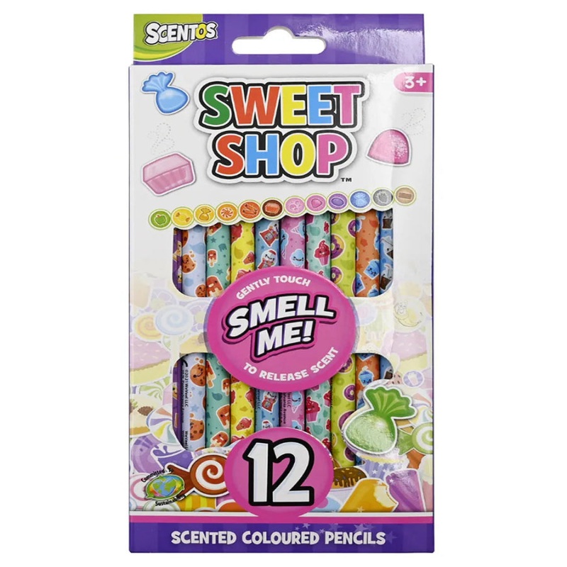 Scentos Sweet Shop Scented Colour Pencils, Pack Of 12