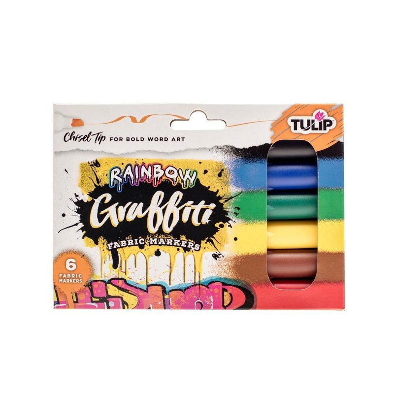 Tulip Graffiti Chisel Tip Fabric Markers 6 Pack