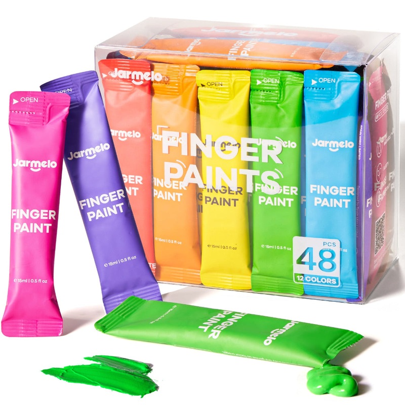 Jar Melo Color Burst Finger Paint-48Pcs (12 colors)