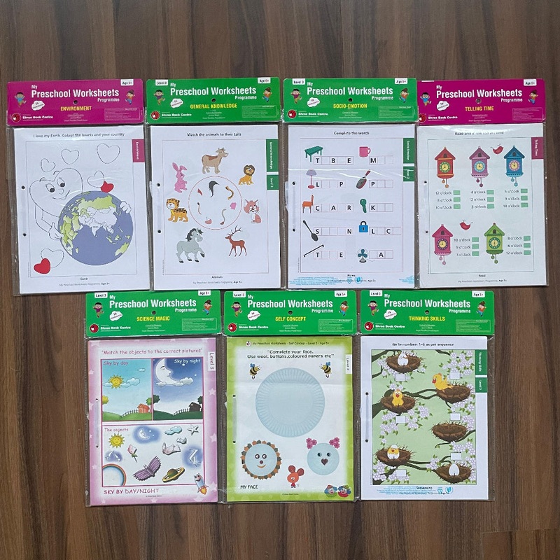 My Preschool Worksheets Programme (Set Of 7 Worksheets)