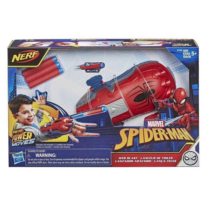 Nerf Power Moves Marvel Spider-Man Web Blast Web Shooter NERF Dart-Launching Toy