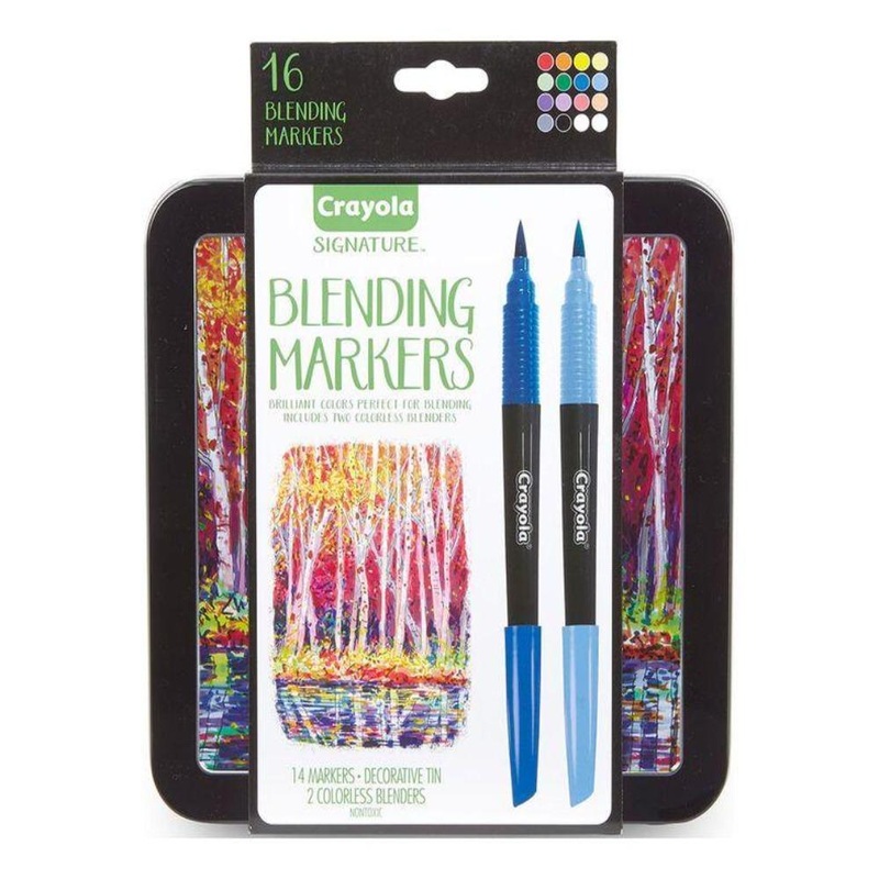 Crayola Signature Blending Markers with Tin, 16 Count