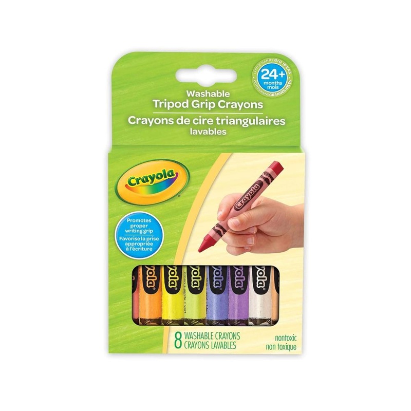Crayola Washable Tripod Grip Crayons – 8 Count