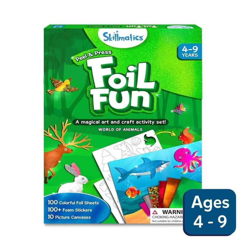 Skillmatics Foil Fun: World Of Animals | No Mess Art Kit