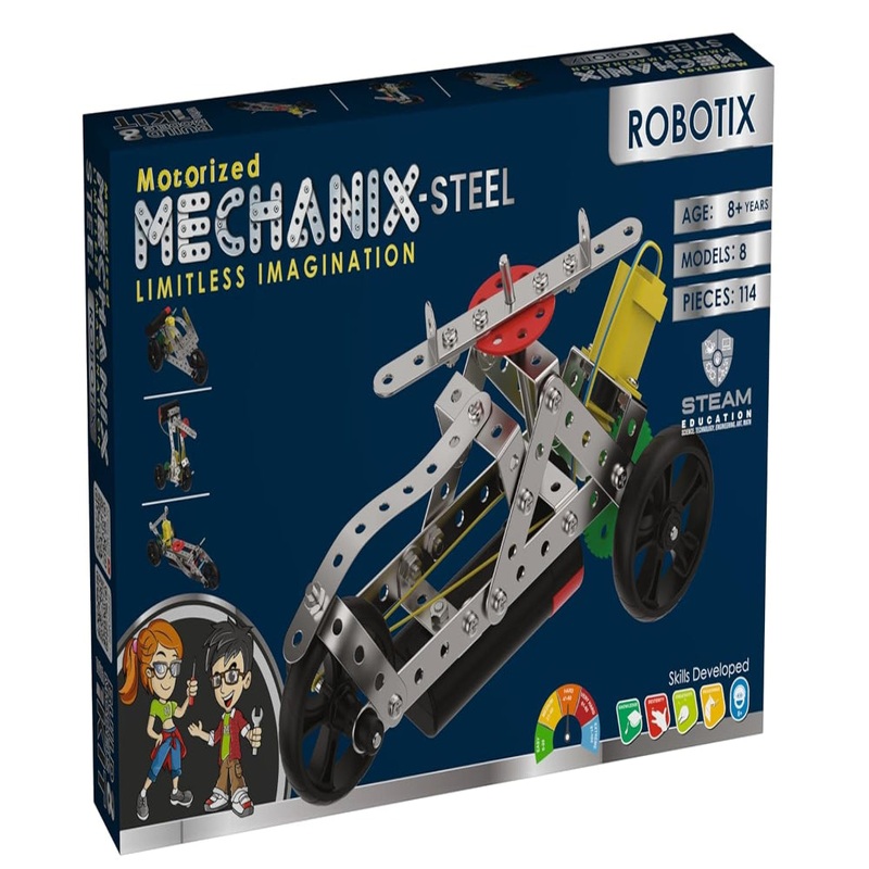 Zephyr Mechanix Steel Robotix Engineering System for Creative Kids STEAM Education Toy