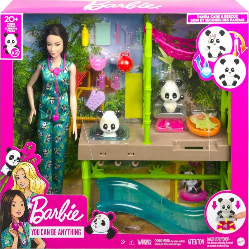 Barbie Careers Playset, Baby Panda Care & Rescue Set