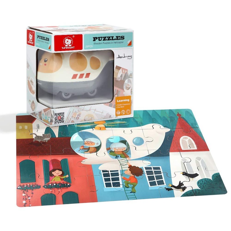 Top Bright Wooden Puzzles in Helicopter