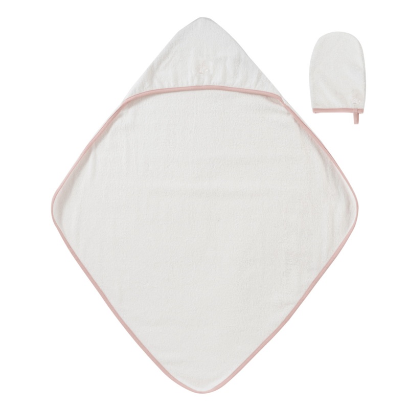 Flying Feathers Towel & Mitt Set – Pink
