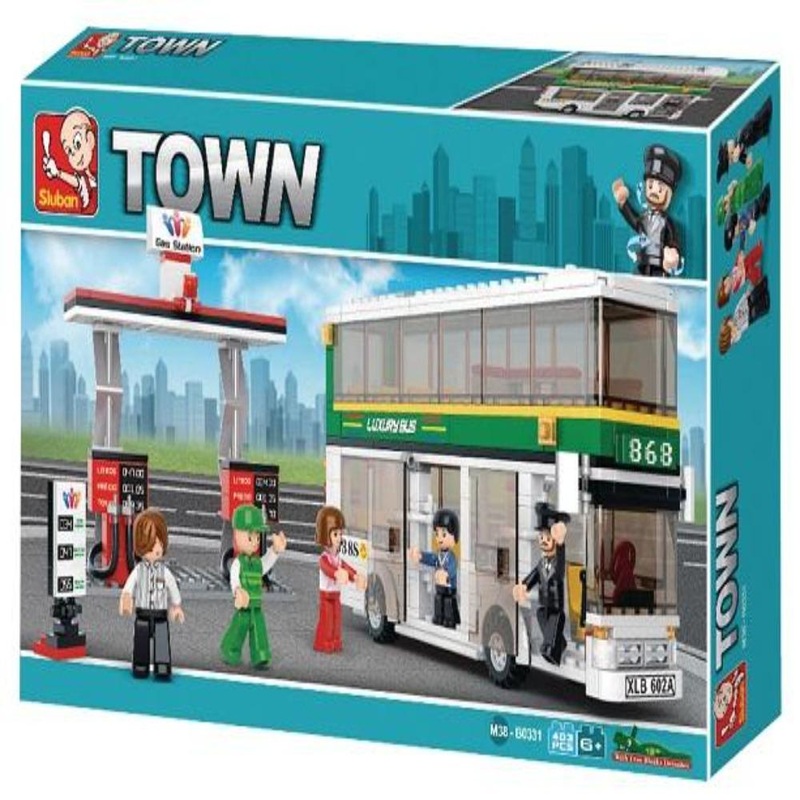 Sluban M38-B0331 Double-Decker Bus Town Building Kit (403 Pieces)