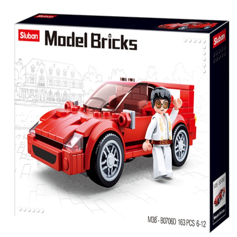 Sluban M38-B0706D Model Bricks F40 Racing Car -163 Piece