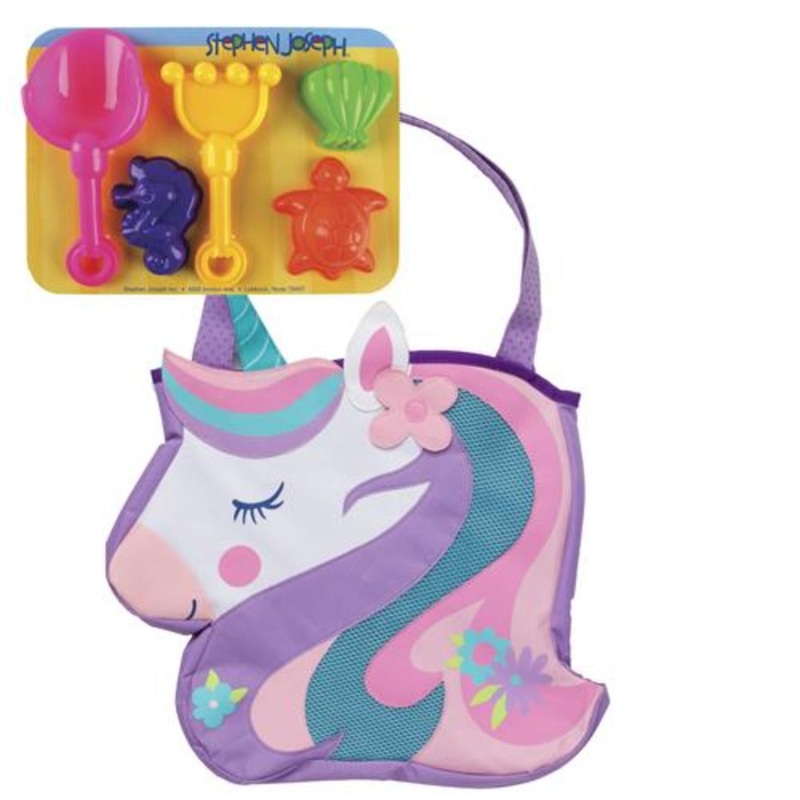 Stephen Joseph Beach Totes (W/Sand Toy Play Set) -Unicorn