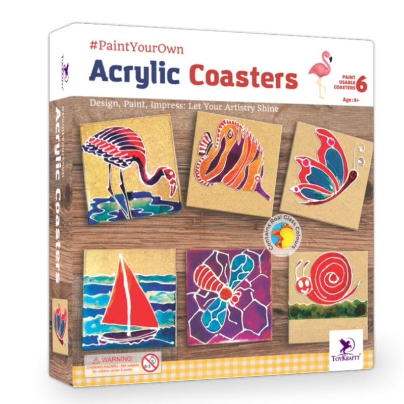 Toykraft Paint Your Own Art Kits Acrylic Coasters