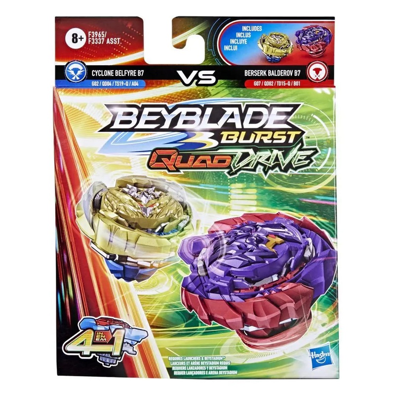Beyblade Burst QuadDrive|Berserk Balderov B7 and Cyclone Belfyre B7|Destruction Ifritor I7 and Stone Nemesis N7