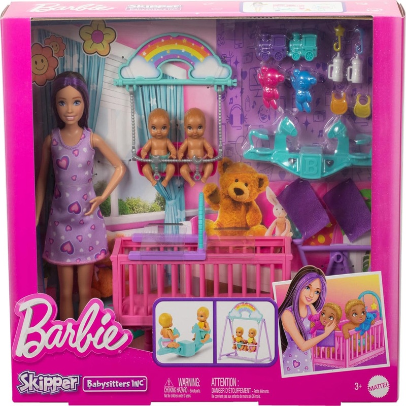 Barbie Skipper Babysitter Doll With Twin Nursery Playset & Accessories