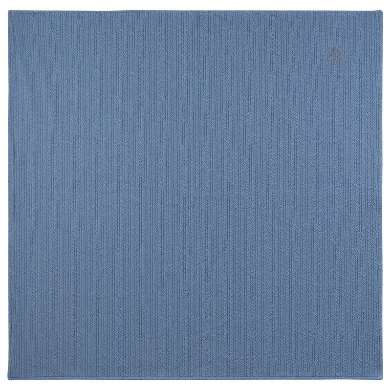 Cable Knit Design Blanket – Blue