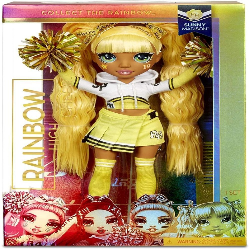 Rainbow High Cheer Sunny Madison  Yellow Cheerleader Fashion Doll with Pom Poms and Doll Accessories