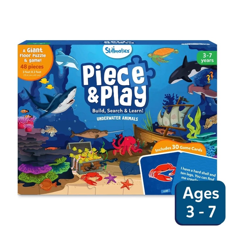 Skillmatics Piece & Play: Underwater Animals | Floor Puzzle & Game