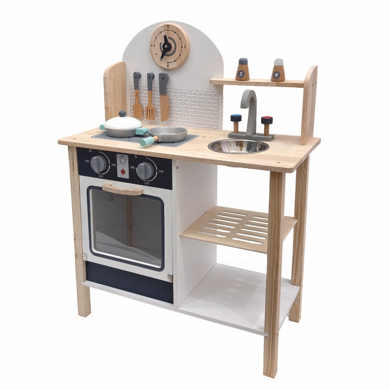 Open Ended Tiny Chef’s First Wooden Kitchen (8 Accessories included)