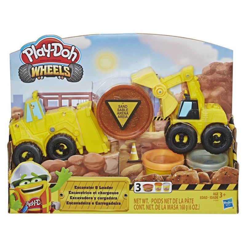 Play-Doh Wheels Excavator and Loader Toy Construction Trucks