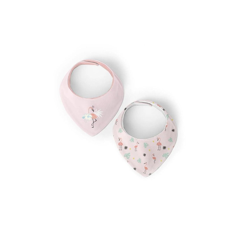 Kushies Bandana Bib 2 Pack – Flamingo