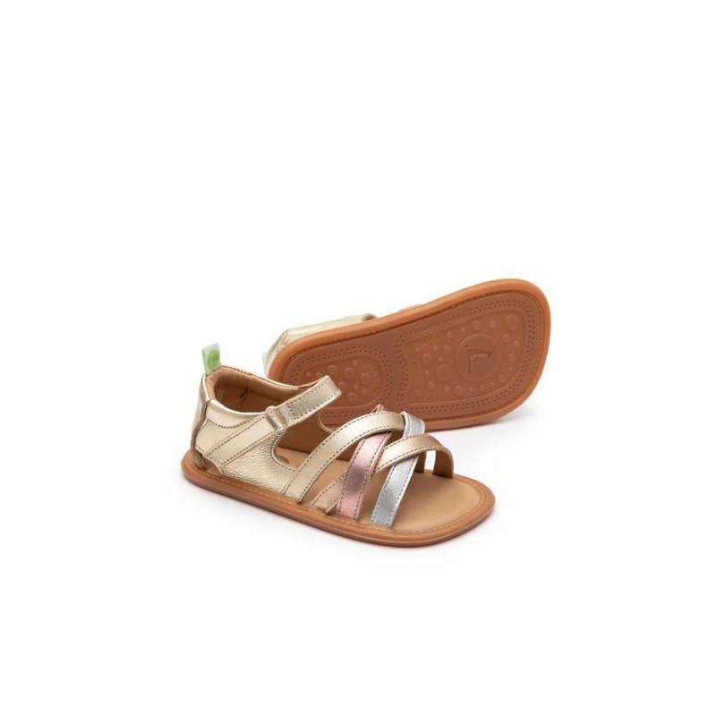 Tip Toey Joey Toddler Sandal Criss Cross – Chm/ M.Salmon/ Rose Gold