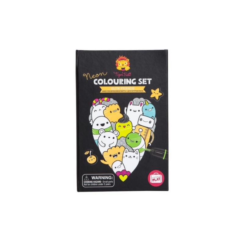 Tiger Tribe Neon Colouring Set Glow Friends
