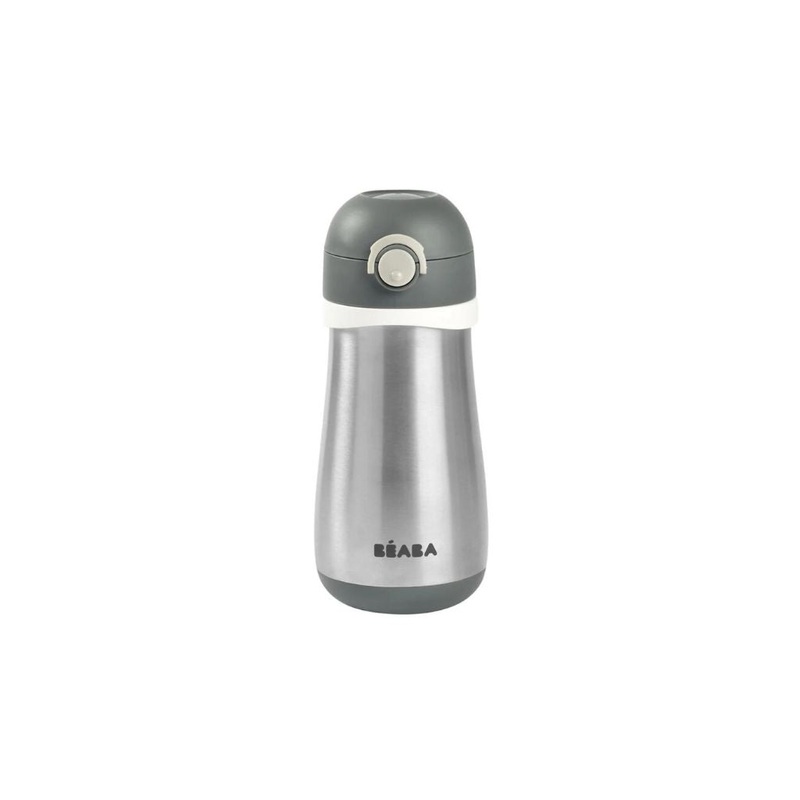 Beaba Stainless Steel Spout Bottle 350 ml Charcoal