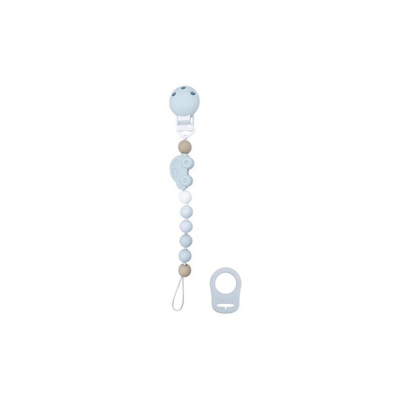 Kushies Silibeads Pacifier Clip – Blue Car