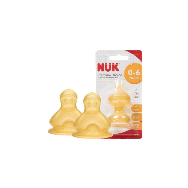 NUK Premium Choice Latex Teats Size 1 (0-6M) – 2pcs/pack