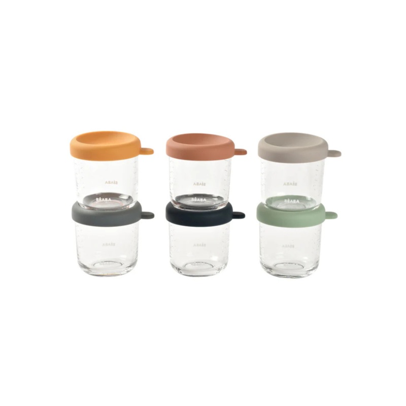Beaba Set of 6 Glass Portion Jars 250ml