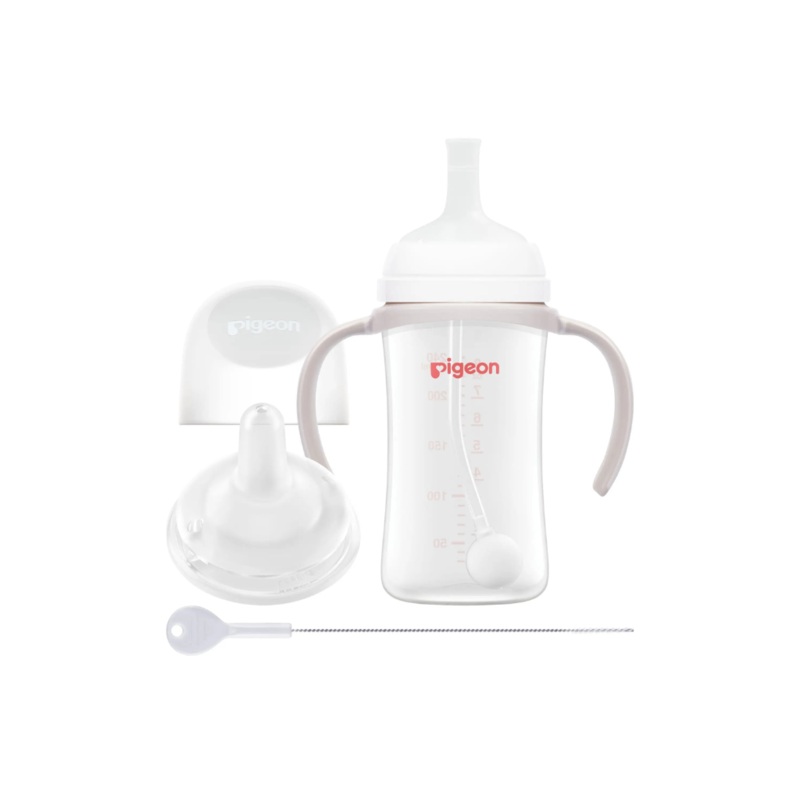 Pigeon SofTouch BPP Step Up Straw Bottle Set 240ml Logo