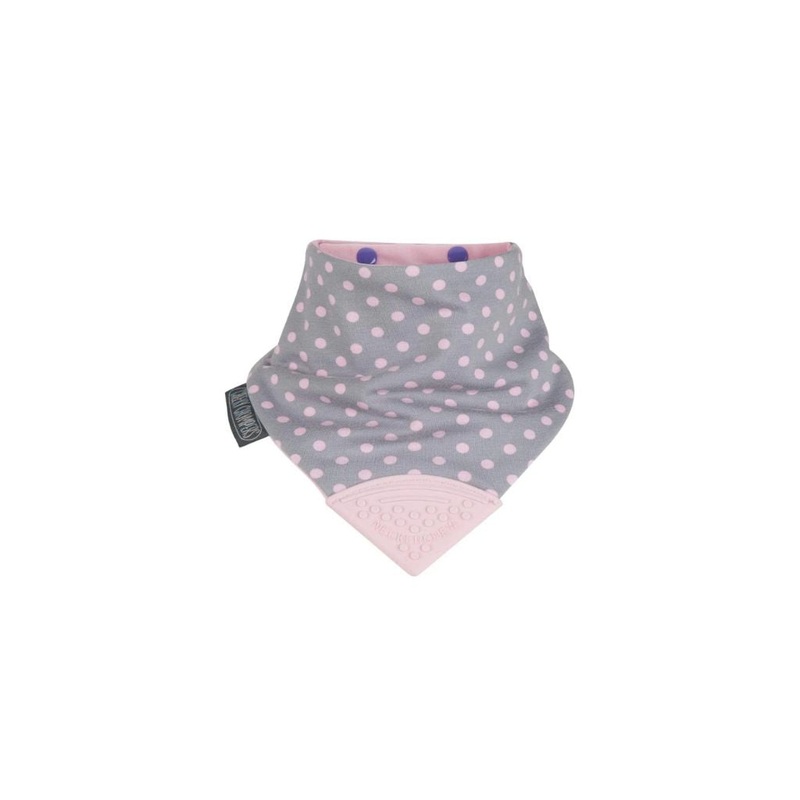 Cheeky Chompers Polka Dot Pink Neckerchew – Teething Dribble Bib