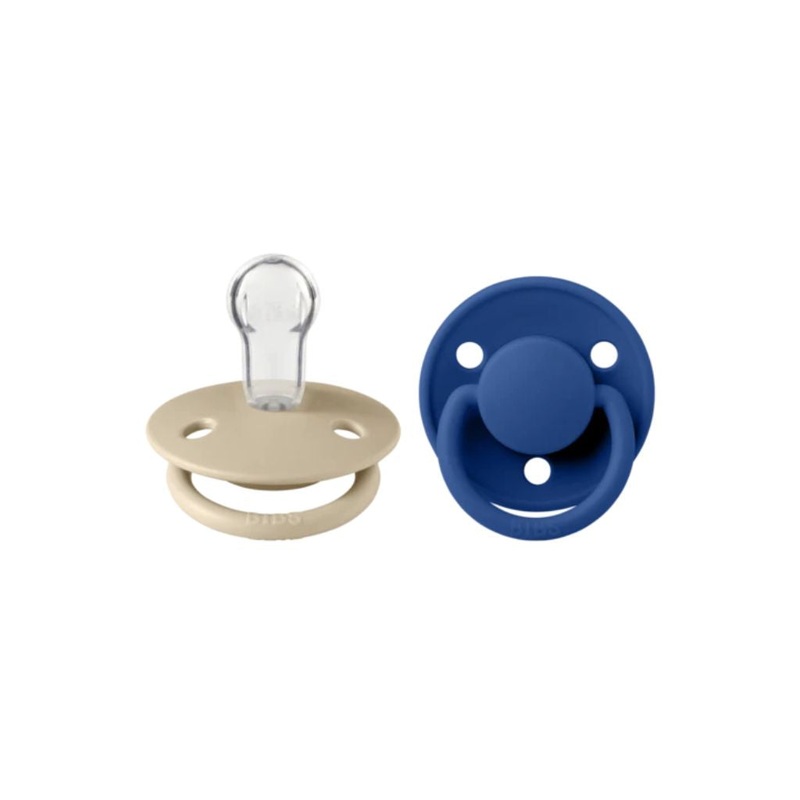 BIBS De Lux Silicone Pacifier  Twin Pack – 0-3 years Vanilla / Cornflower