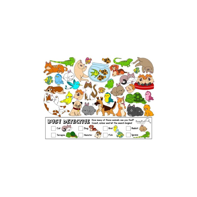 Busymat Large Placemat – Busy Detective: Pets
