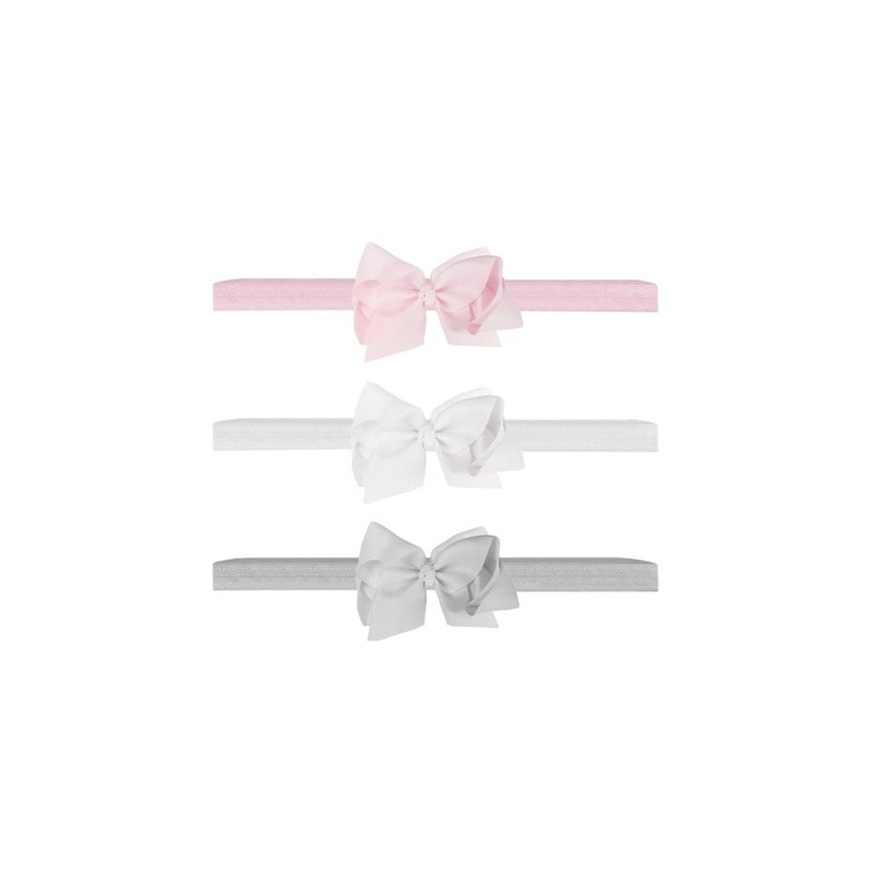 Raph&Remy Premium 2.5″ Newborn Baby Headbands & Clips Trio Pack