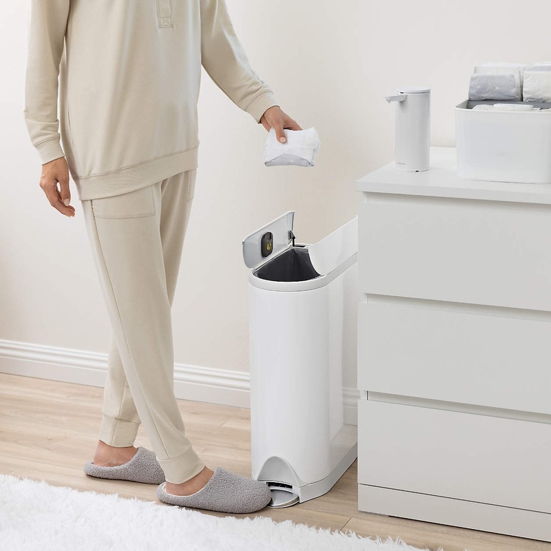 simplehuman  White Steel 18-Liter Diaper Pail