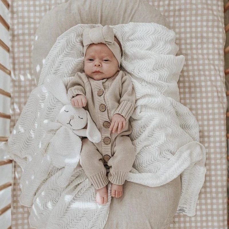 3 Little Crowns Knit Romper – Mushroom