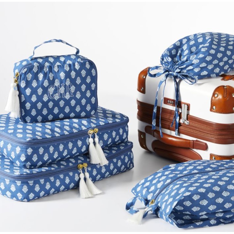 5 Piece Block Print Packing Cube Set