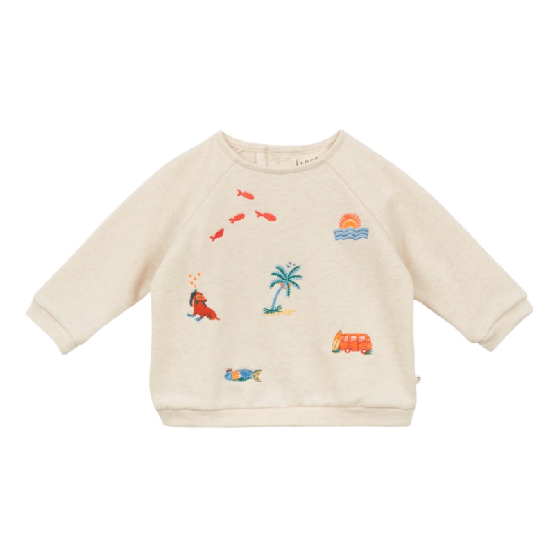 arsene & les pipelettes faustin baby sweatshirt embroidery