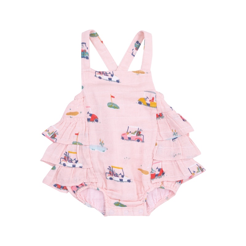 Golf Cart Cuties Ruffle Sunsuit Pink