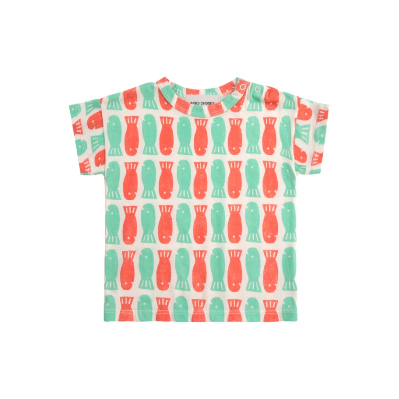 bobo choses lucky fish all over baby t-shirt offwhite