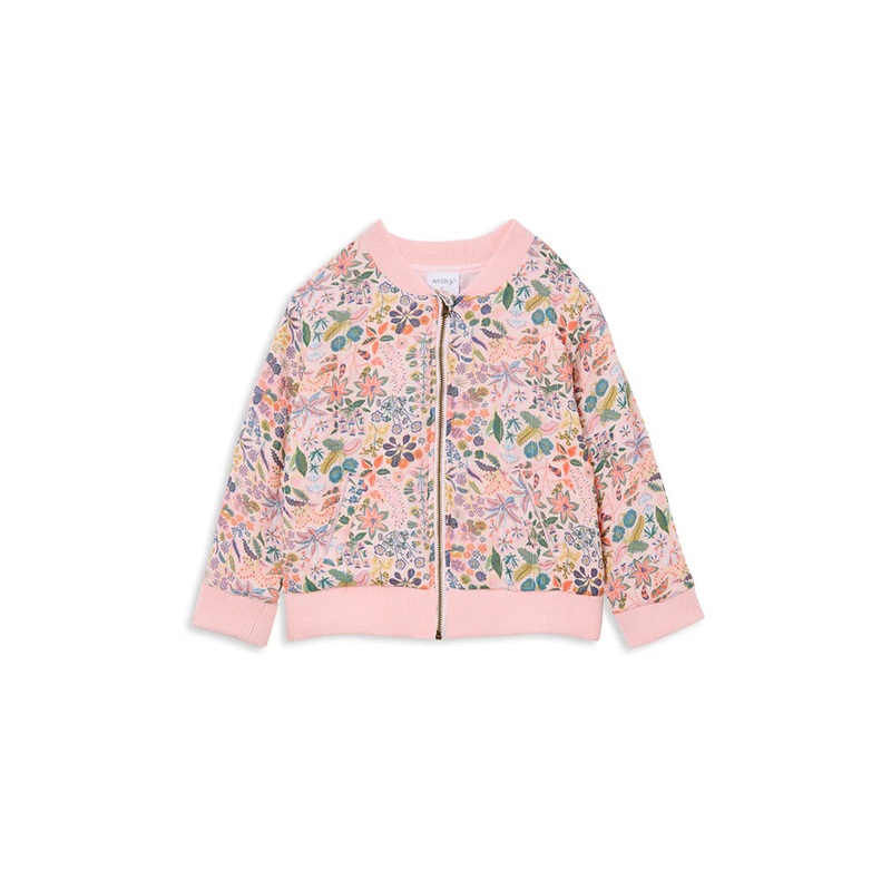 Milky Wild Meadow Bomber Jacket