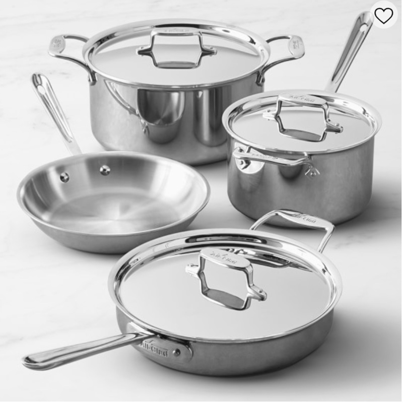 All-Clad d5 Stainless-Steel 7-Piece Cookware Set S97422755