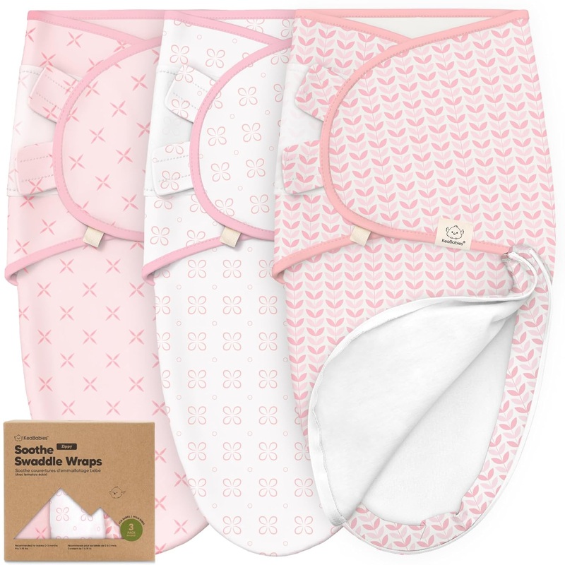 Baby Swaddle Sleep Sacks with Zipper – 3-Pack Newborn Swaddle Sack