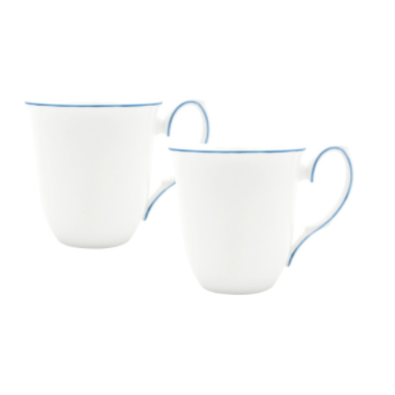 Amelie Set of Two Mugs with a Royal Blue rim S97464867