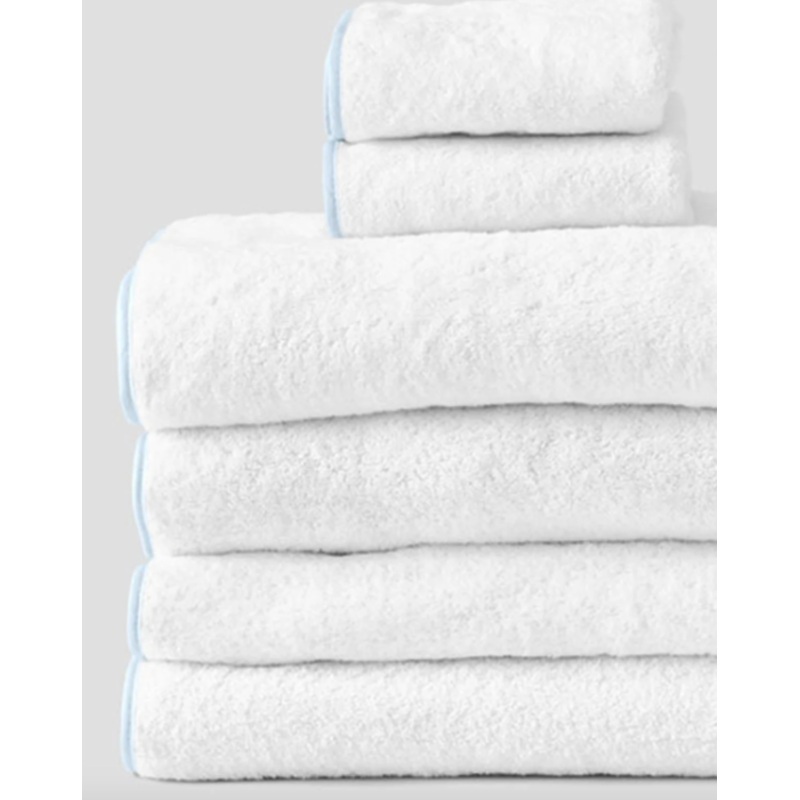 Bath Sheet Starter Pack (6 pieces), Color: Light Blue on White